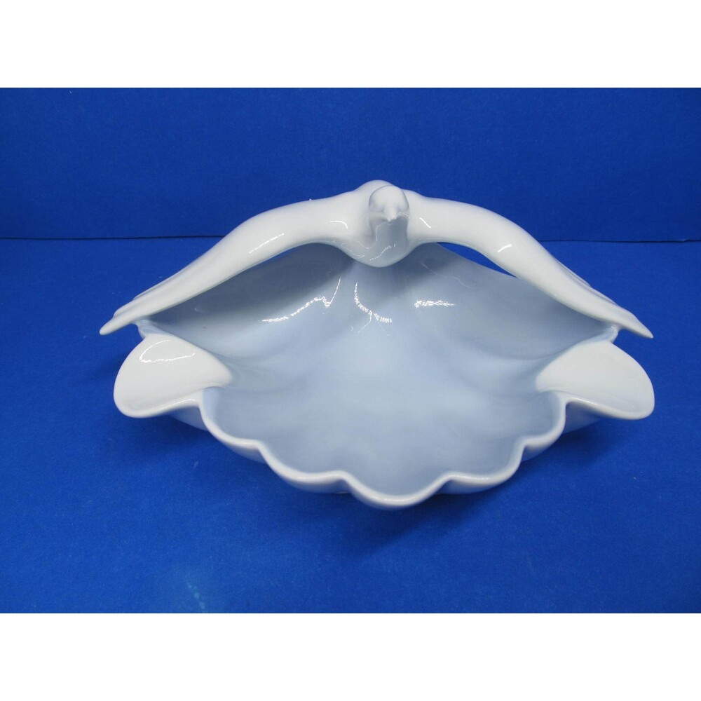 Gerold Porzellan Collectible Porcelain Dove Ashtray Blue & White Bavaria c1950's